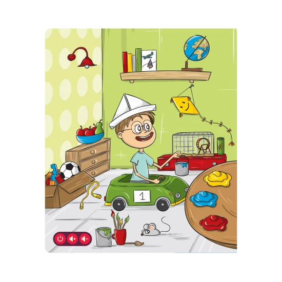 Kniha je plná dialogů a zvuků, které děti zaujmou.