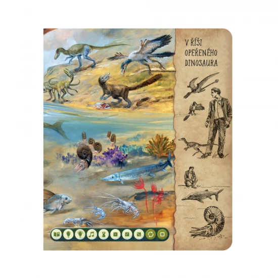 Kniha dětem ukáže, jak dinosauři vypadali podle nejaktuálnějších vědeckých poznatků včetně zvuků, které mohli vydávat.