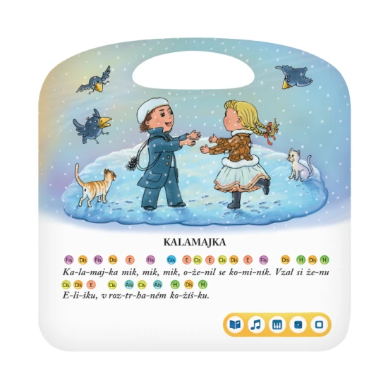 Kniha Zpívánky 2 obsahuje 12 mezi dětmi oblíbených lidových písniček.