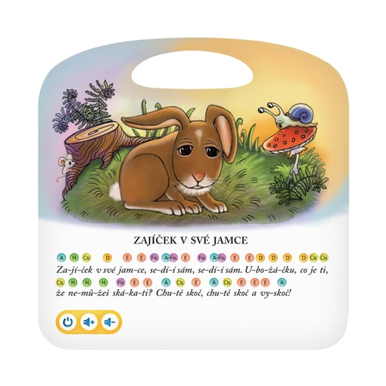 Kniha Zpívánky 2 obsahuje 12 mezi dětmi oblíbených lidových písniček.