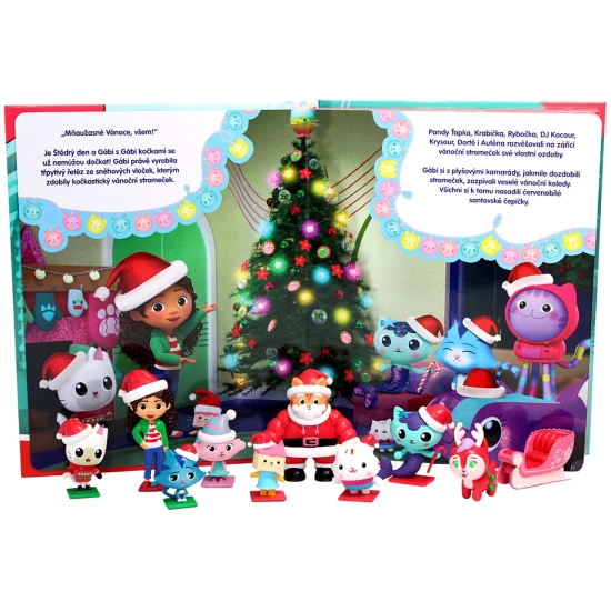 Gábinin kouzelný domek – vánoční knížka s 10 figurkami a podložkou na hraní pro děti