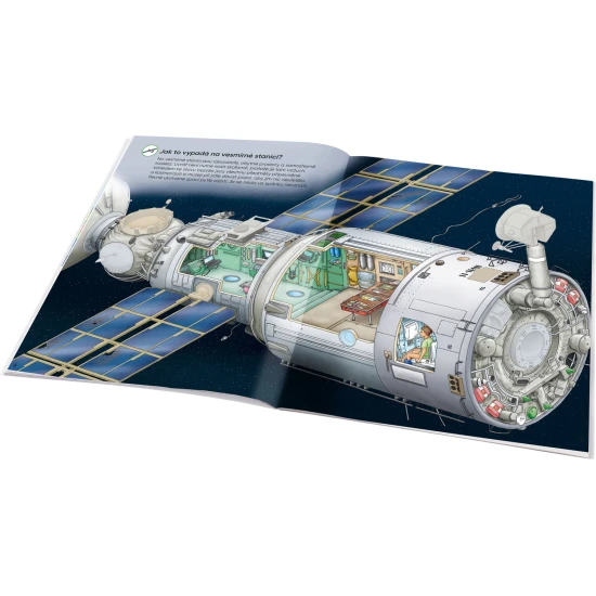 Samolepkový sešit pro děti - Vesmír: Jak? Proč? Co? – barevná obálka s raketou, planetami a astronauty, obsahující 300+ samolepek a vesmírné úkoly