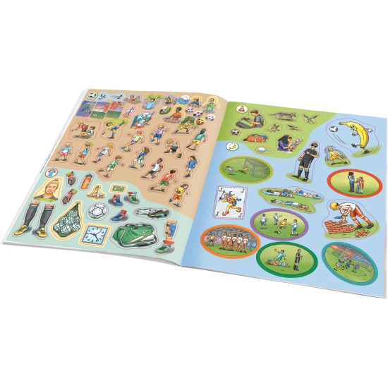 Samolepkový sešit pro děti – Fotbalový sešit plný samolepek, faktů a her pro děti