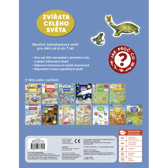 Můj první samolepkový sešit – zvířata celého světa: naučný sešit se samolepkami pro děti