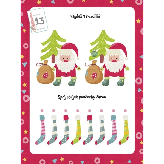 Adventní kalendář s 24 vánočními úkoly, samolepkami a skládacím stromečkem