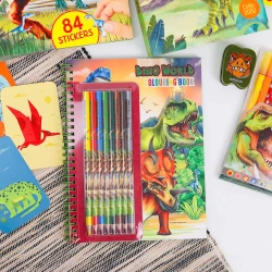 Dino World Omalovánky s pastelkami