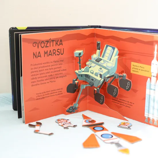 Interaktivní a zábavná kniha s úžasnými pop-up obrázky je ideální pro malé zvědavce, kteří se chtějí dozvědět mnoho zajímavého a poučného o vesmíru a planetách.