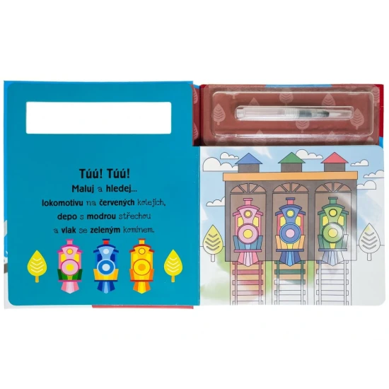 Znovupoužitelné omalovánky: Malování bez nepořádku s vlaky a stroji