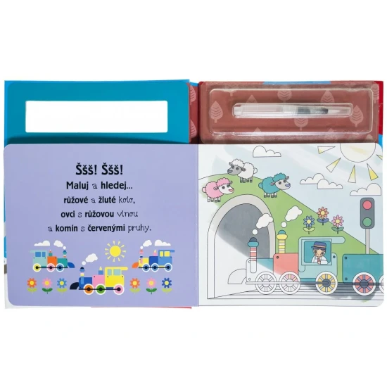 Znovupoužitelné omalovánky: Malování bez nepořádku s vlaky a stroji