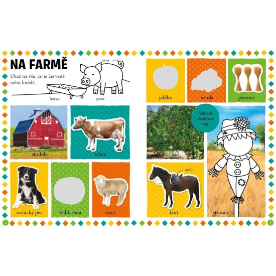 100 Prvních Slov z Farmy – Interaktivní Kniha pro Děti s Barevnými Obrázky