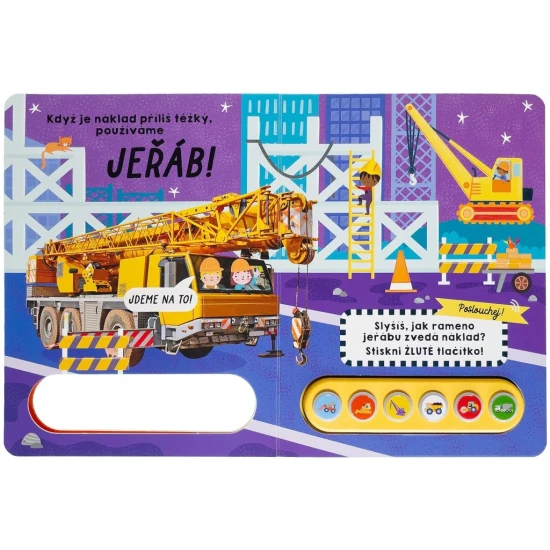 Připoj se k dělníkům a dělnicím na stavbě v této nápadité zvukové knize s barevnými svítícími tlačítky.
