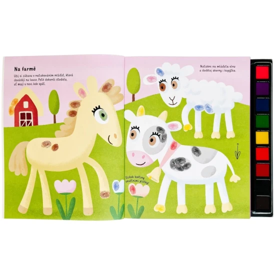 Otisky prstíku: Tvoř mláďata jako štěňata, kuřátka a želvičky s barevnými otisky.