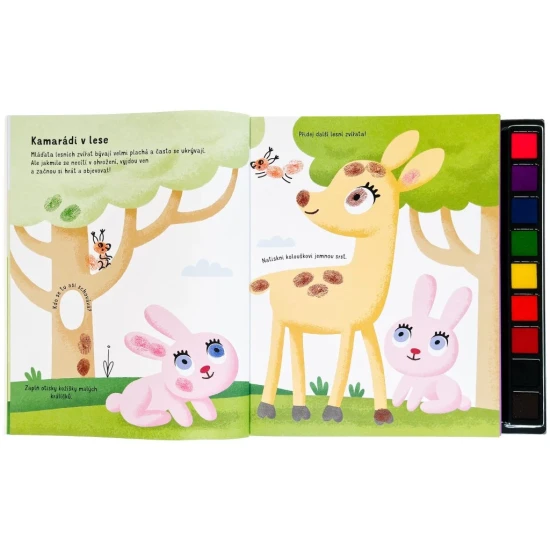 Otisky prstíku: Tvoř mláďata jako štěňata, kuřátka a želvičky s barevnými otisky.