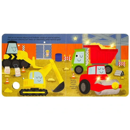 Kniha se světélky Na stavbě: Objevujte kouzlo staveniště i v noci