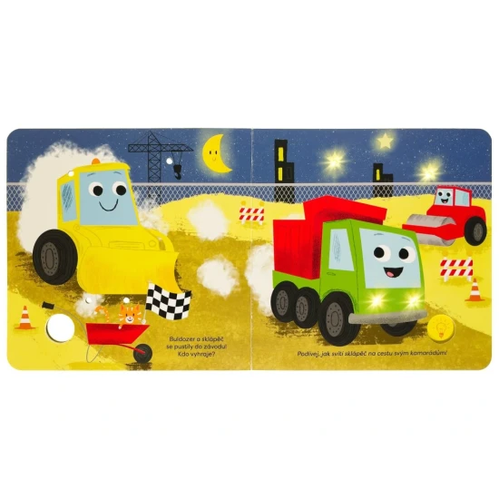 Kniha se světélky Na stavbě: Objevujte kouzlo staveniště i v noci