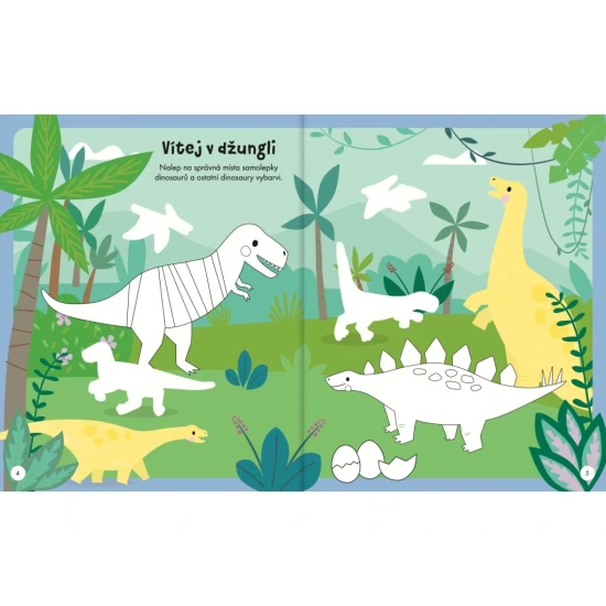 Svojtka Moji báječní dinosauři Kniha samolepkových aktivit Moji báječní dinosauři – Samolepková kniha plná prehistorické zábavy