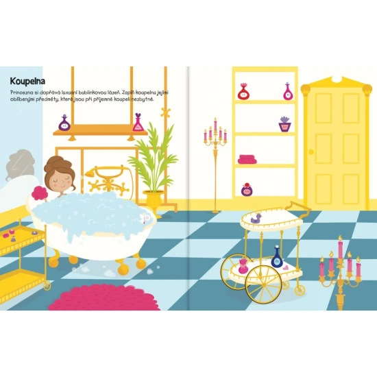 Samolepková knížka Princeznin palác, která rozvíjí fantazii i jemnou motoriku