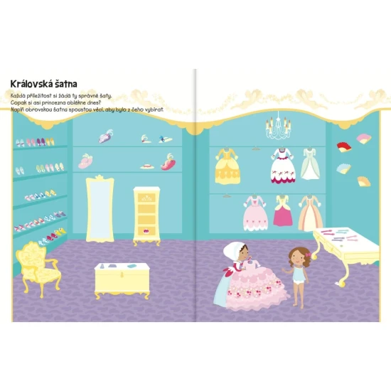 Samolepková knížka Princeznin palác, která rozvíjí fantazii i jemnou motoriku