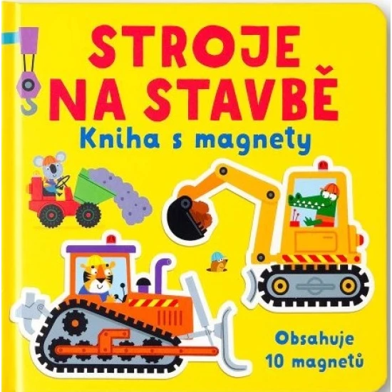 Stroje na stavbě Kniha s magnety