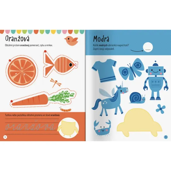 Vydej se na průzkum do světa barev a tvarů v této překrásné knížce plné aktivit!