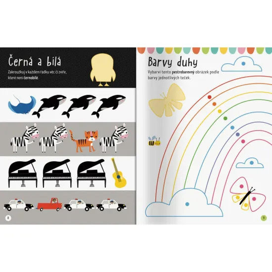 Vydej se na průzkum do světa barev a tvarů v této překrásné knížce plné aktivit!