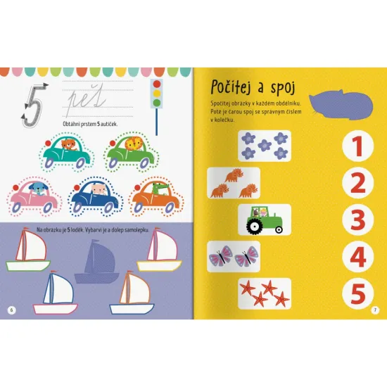 Procvič si psaní čísel a snadné počty do 10 v této překrásné knížce plné aktivit!