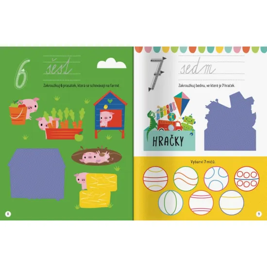 Procvič si psaní čísel a snadné počty do 10 v této překrásné knížce plné aktivit!