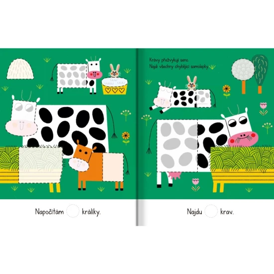 Dokonči obrázky prostřednictvím samolepek s tématikou farmy.