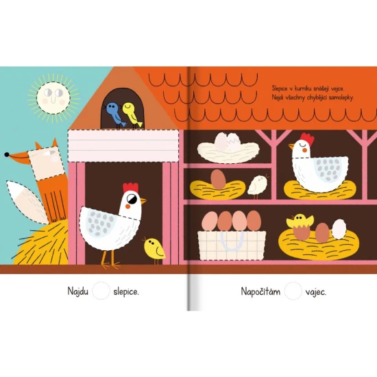 Dokonči obrázky prostřednictvím samolepek s tématikou farmy.