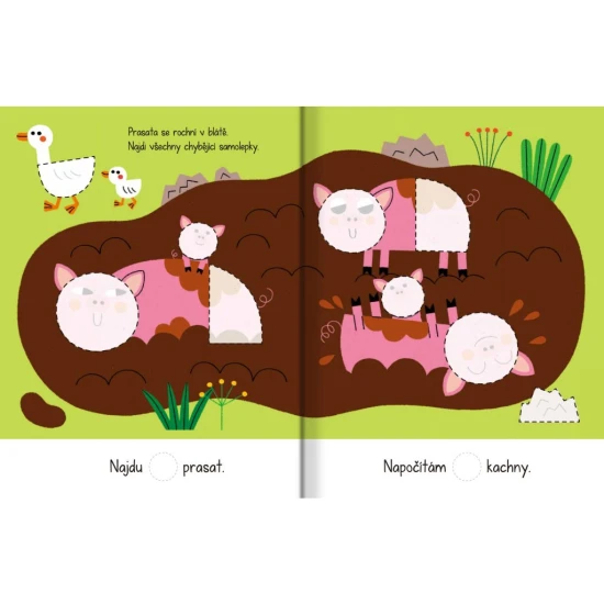 Dokonči obrázky prostřednictvím samolepek s tématikou farmy.