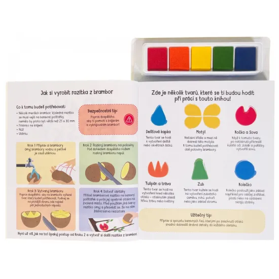 Svojtka Hravé otisky Děti malují pomocí otisků prstů. Otiskněte si zvířecí kamarády, příšerky nebo mořské panny.