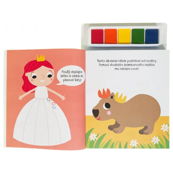 Svojtka Hravé otisky Děti malují pomocí otisků prstů. Otiskněte si zvířecí kamarády, příšerky nebo mořské panny.