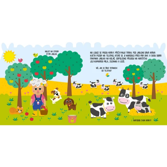 Připojte se k ovečce a kamarádům a zažijte den na farmě plný her a barevných samolepek.