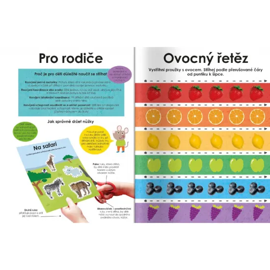 Tato kniha s vytrhávacími stránkami je ideální pomůckou, jak se naučit stříhat či si procvičit stříhání.