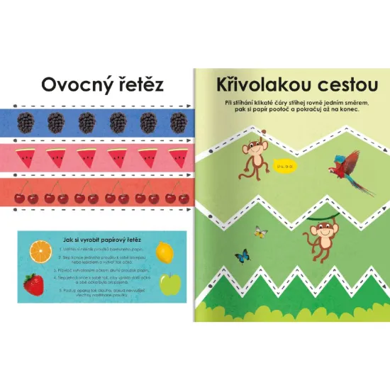 Tato kniha s vytrhávacími stránkami je ideální pomůckou, jak se naučit stříhat či si procvičit stříhání.