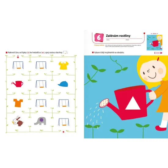 Pracovní sešit připravuje dítě na aktivity, kterým se bude věnovat ve školce. Je zaměřen na práci s pastelkami.