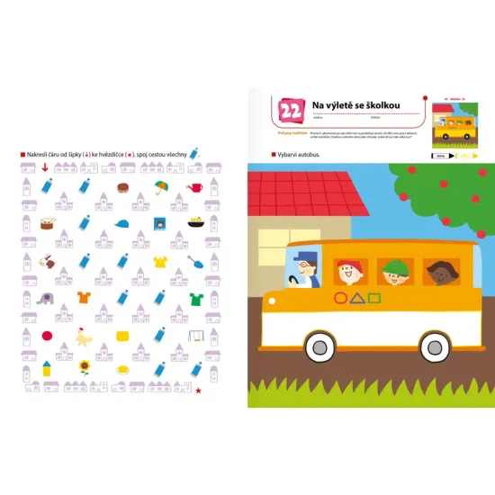 Pracovní sešit připravuje dítě na aktivity, kterým se bude věnovat ve školce. Je zaměřen na práci s pastelkami.