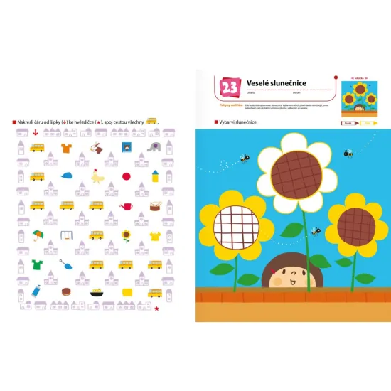 Pracovní sešit připravuje dítě na aktivity, kterým se bude věnovat ve školce. Je zaměřen na práci s pastelkami.