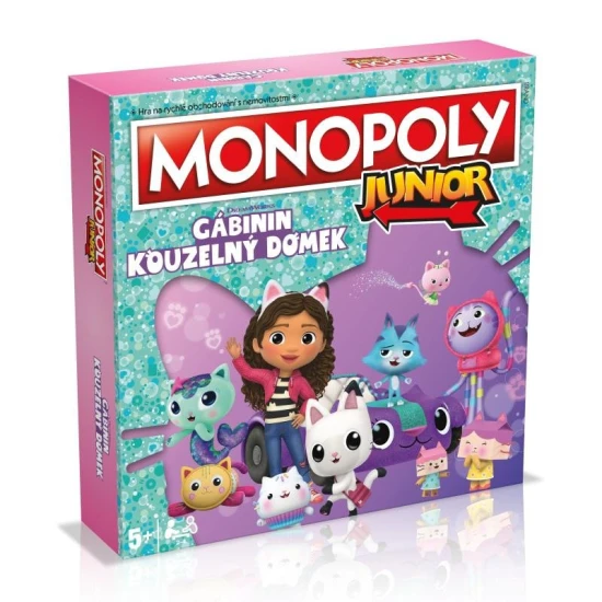 Winning Moves Monopoly Junior Gabby´s Dollhouse CZ Monopoly Junior Gabby's Dollhouse: Dětská hra pro vek 5+ | Monopoly