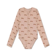 Plavky s dlouhým rukávem s UPF 50+ Brown Leopard