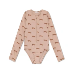 Plavky s dlouhým rukávem s UPF 50+ Brown Leopard