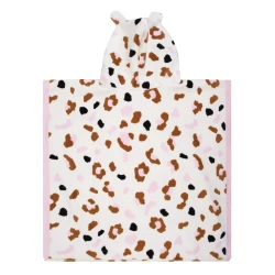 Plážové pončo 65 x 65 cm Leopard béžový