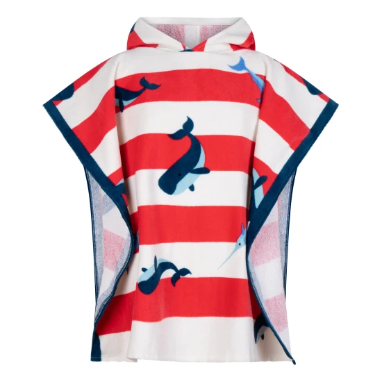Dětské plážoví pončo s kapucí 65 x 65 cm Velryby Swim Essentials