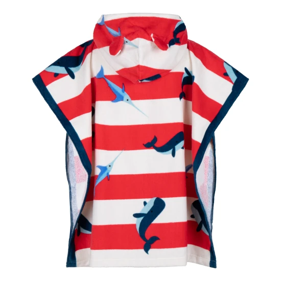 Dětské plážoví pončo s kapucí 65 x 65 cm Velryby Swim Essentials