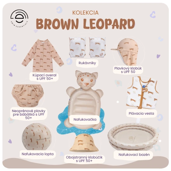 Plavky pro miminka s UPF 50+ Brown Leopard | Swim Essentials