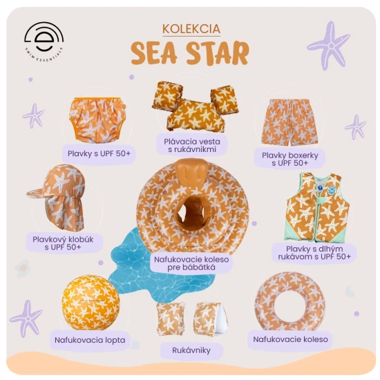 Swim Essentials Plavky Boxerky s UPF 50+ Sea Star Dětské chlapecké plavky Boxerky s UPF 50+ Hvězdice| Swim Essentials