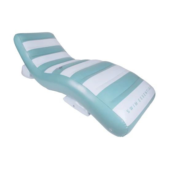 Nafukovací křeslo Luxe Lounge Swim Essentials bílo zelené pruhy 180 x 99 cm