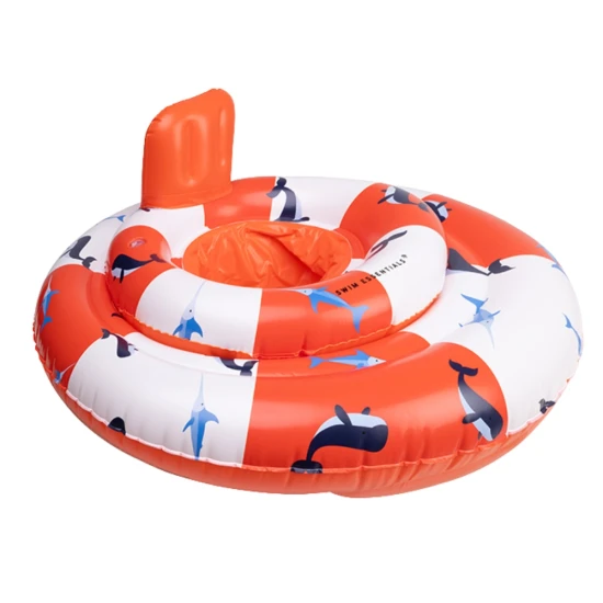 Nafukovací kruh pro miminka Velryby Swim Essentials se sedátkem a motivem velryb