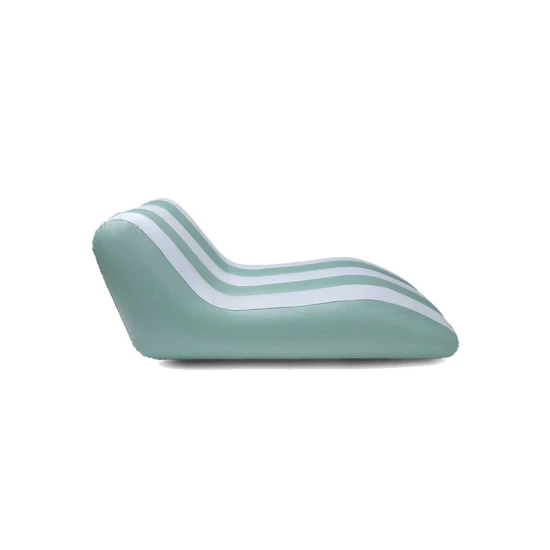 Nafukovací křeslo Luxe Lounge Swim Essentials bílo zelené pruhy 180 x 99 cm