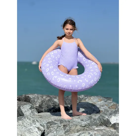 Plavky s UPF 50+ Lila Leopard | Swim Essentials